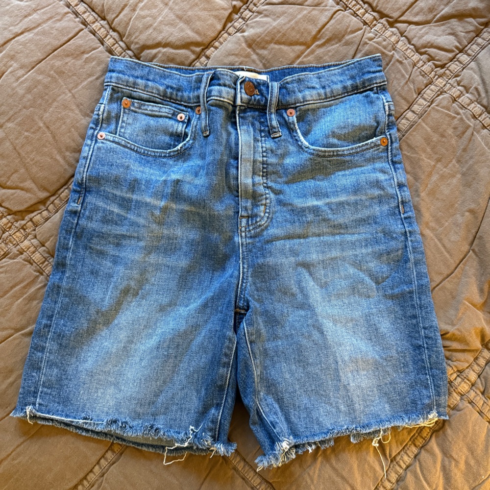 MADEWELL High-Rise Denim Mid-Length Shorts